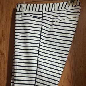 The Limited Navy and White Striped Cropped Pants